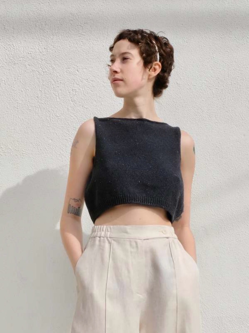 ISO Heather Cotton Top - Black